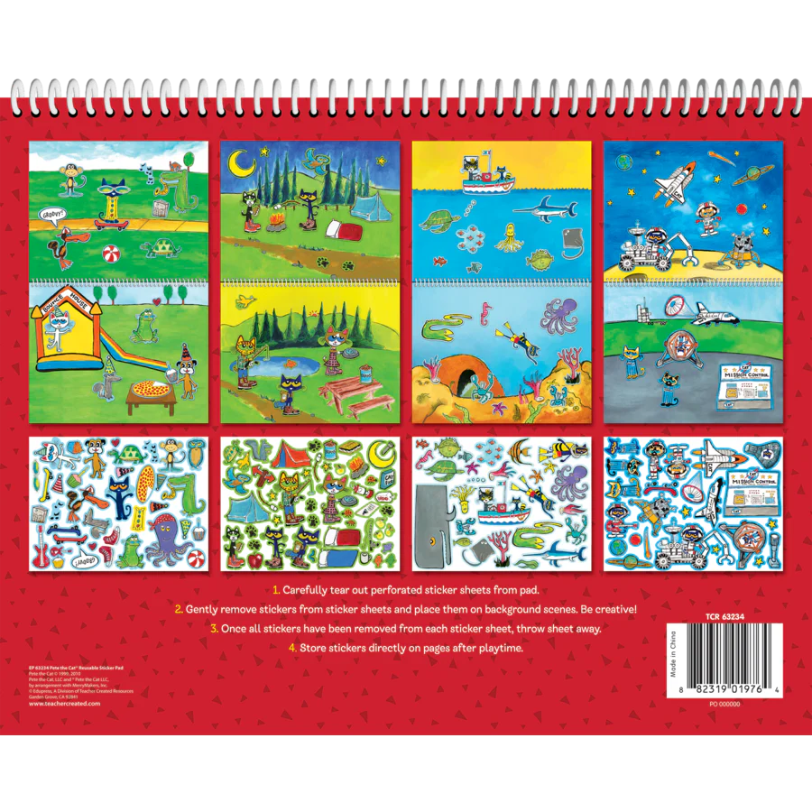 Pete the Cat Reusable Sticker Pad - Image 2