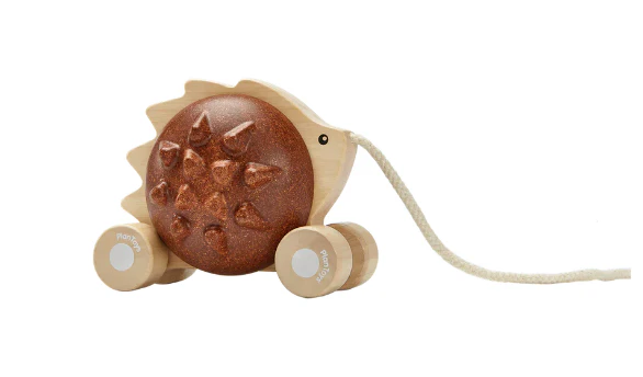 Plan Toys Pull-Along Hedgehog Brown