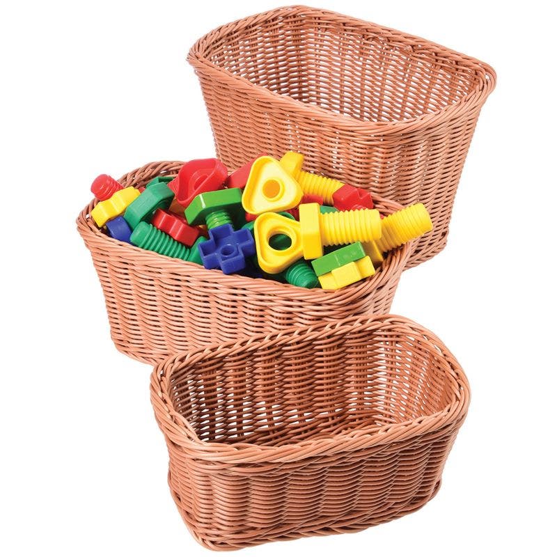 Plastic Woven Baskets Set of 3 - Image 6
