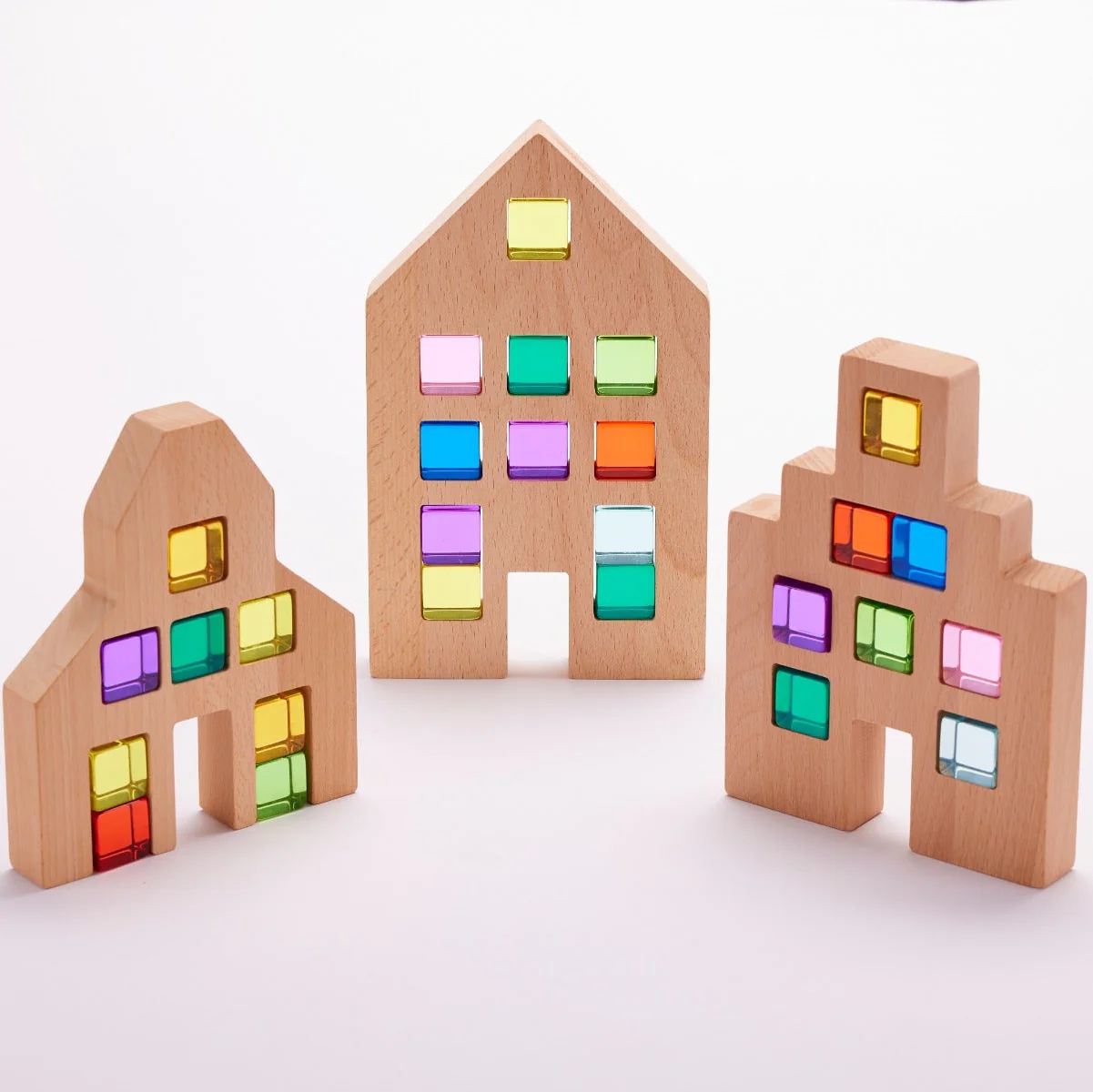 Rainbow Gem Buildings Set of 36