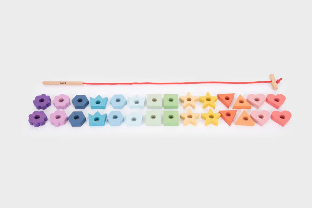 Rainbow Wooden Lacing Shapes - Image 5