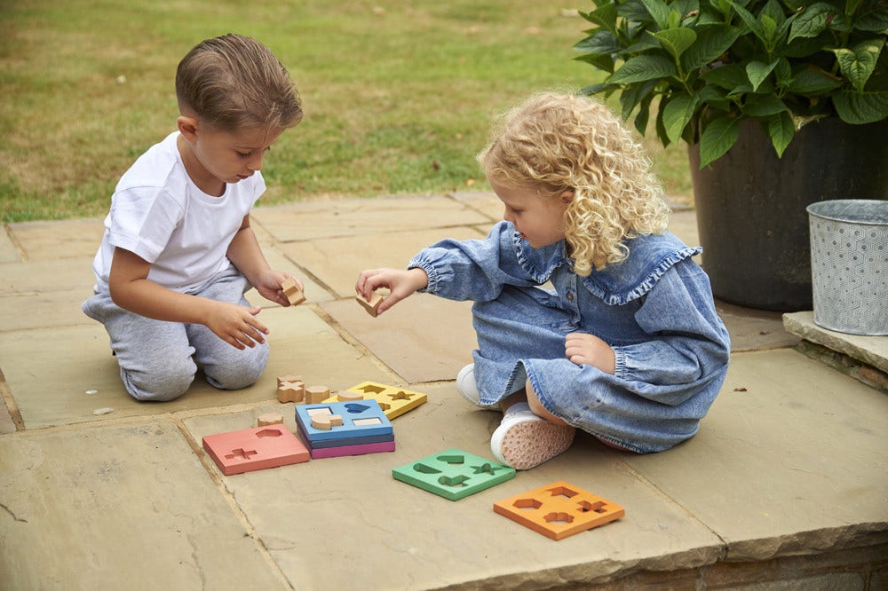 Rainbow Wooden Shape Stacker - Image 5