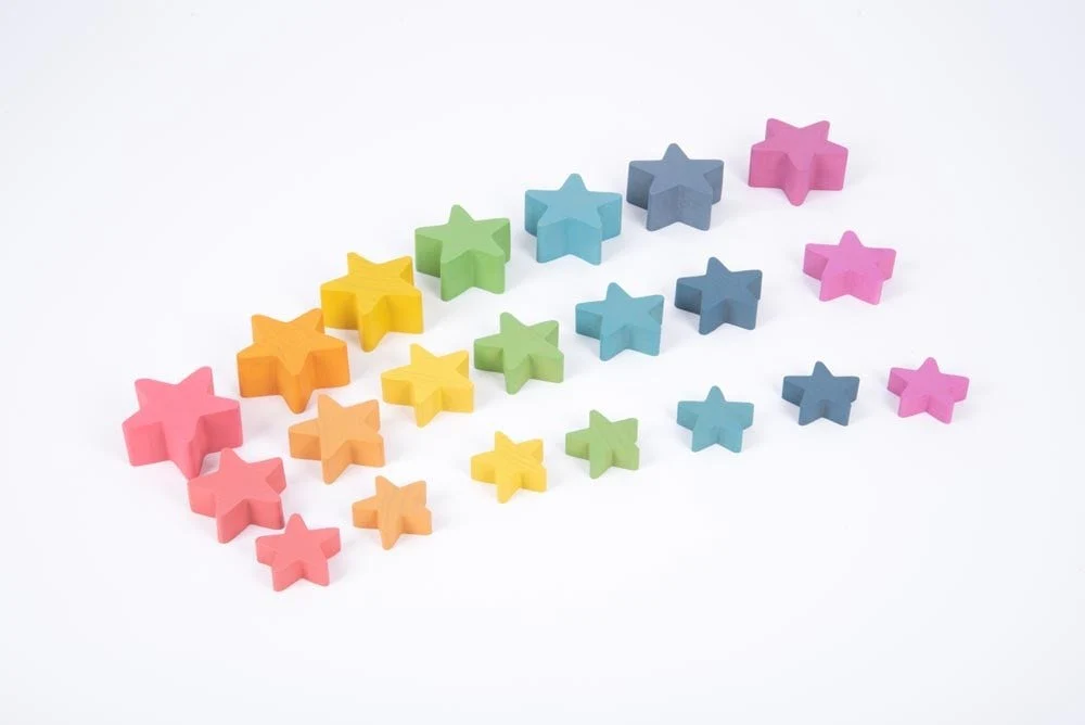 Rainbow Wooden Stars