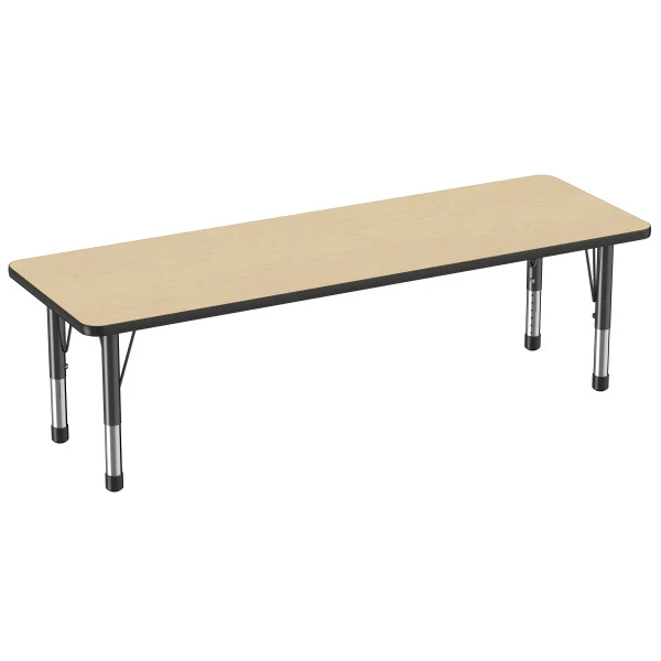 Rectangle Maple/Black Activity Table with Standard or Chunky Adjustable Legs - Image 12