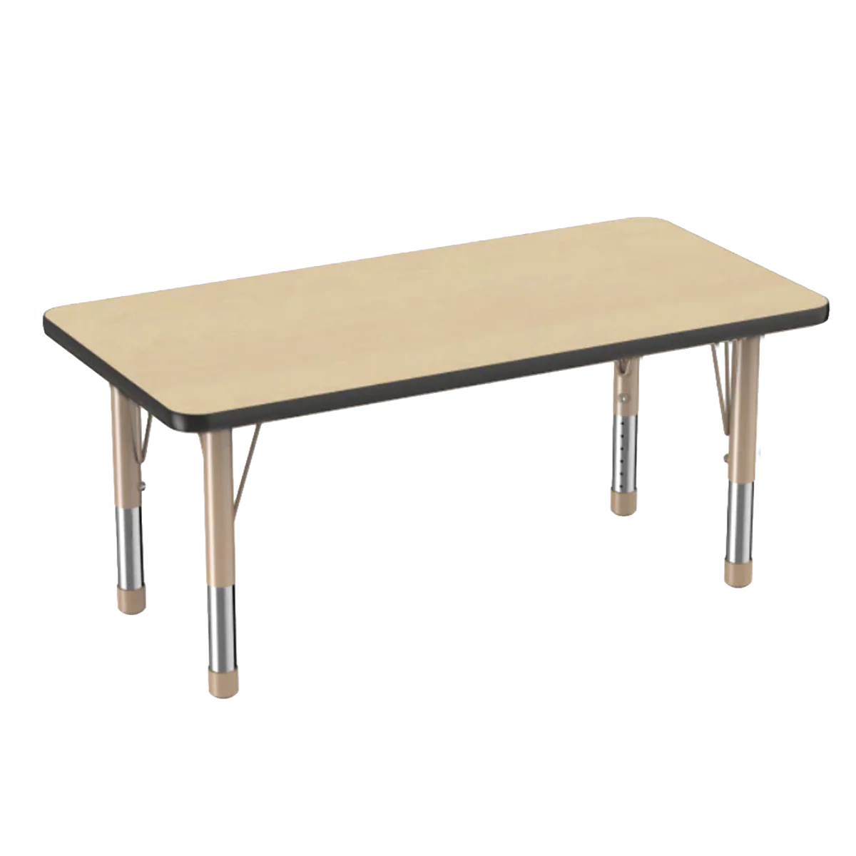 Rectangle Maple/Black Activity Table with Standard or Chunky Adjustable Legs - Image 32