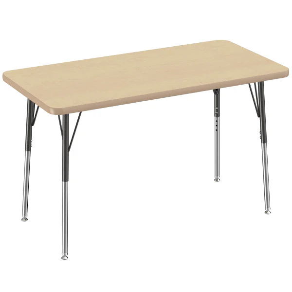 Rectangle Maple/Maple Activity Table with Standard or Chunky Adjustable Legs - Image 15