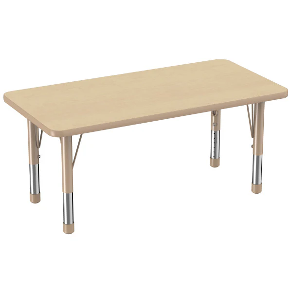 Rectangle Maple/Maple Activity Table with Standard or Chunky Adjustable Legs - Image 16