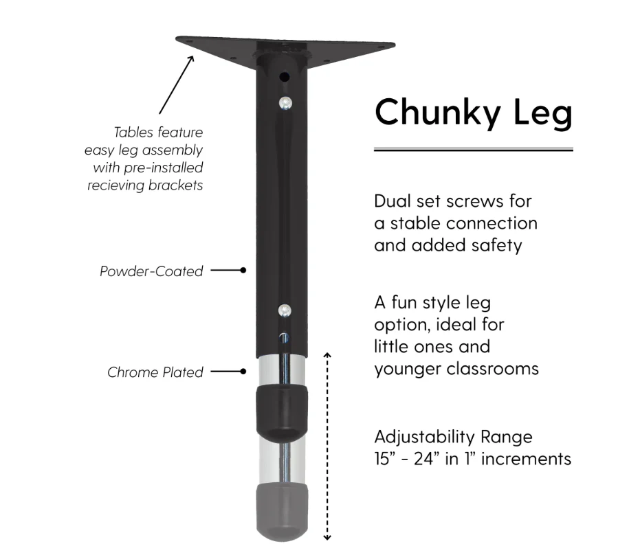 Rectangle Maple/Maple Activity Table with Standard or Chunky Adjustable Legs - Image 24