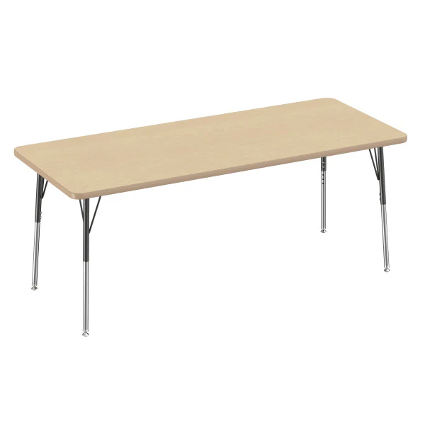 Rectangle Maple/Maple Activity Table with Standard or Chunky Adjustable Legs - Image 7