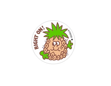 Right On Pineapple Scent Retro Scratch n Sniff Stinky Sticke
