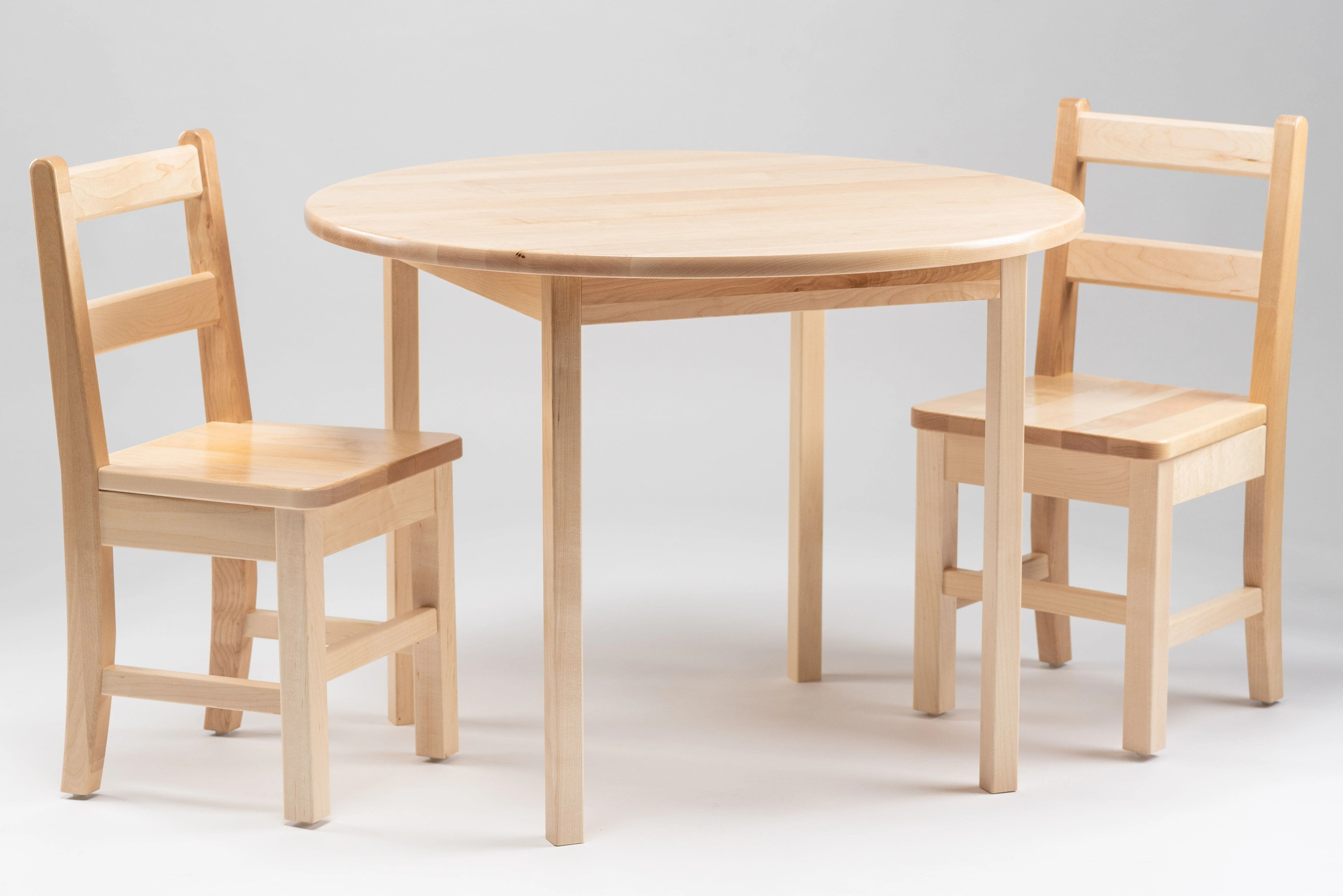 Round Hardwood Table with 2 Chairs