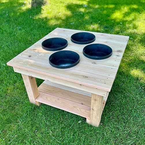 School Age Outdoor Activity Table with 4 Bowls by Naturally Inspired Play - Image 2