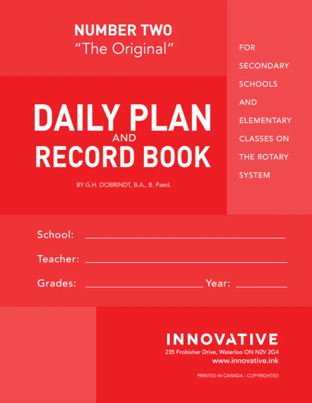 Secondary Teachers Daily Plan and Record (Red)