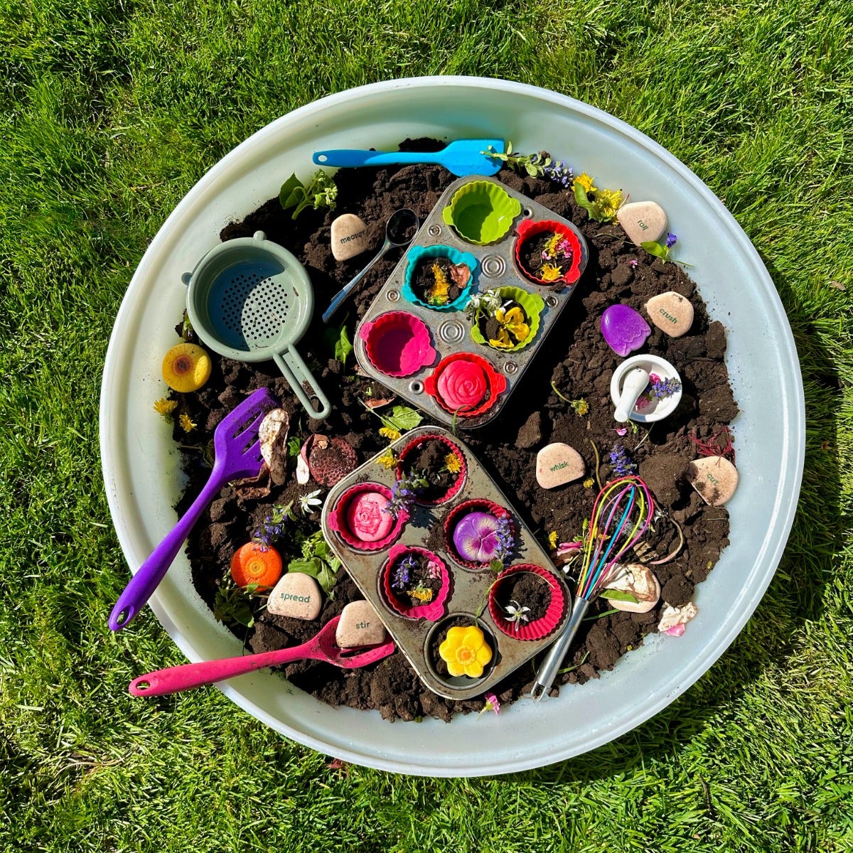 Sensory Play Flowers Stones - Image 3