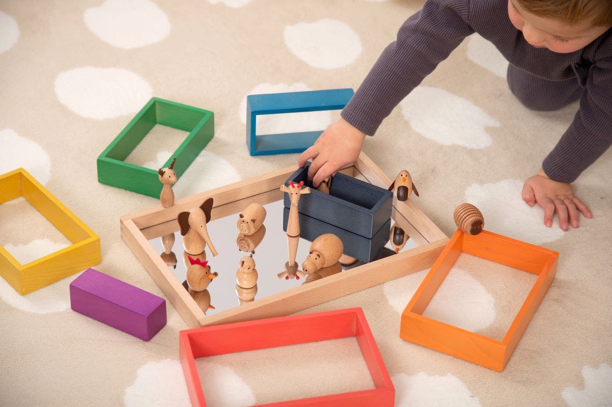 Small Wooden Mirror Tray - Image 5