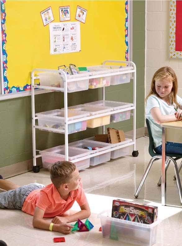 STEM Storage Cart with Clear Tubs and Lids - Image 3