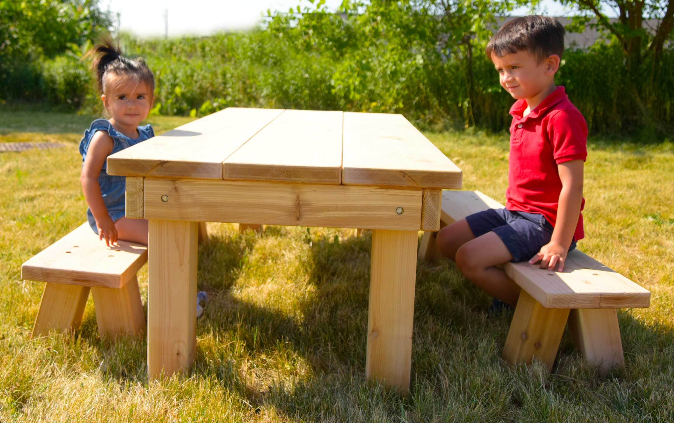 Table and 2 Benches by Naturally Inspired Play - Image 2
