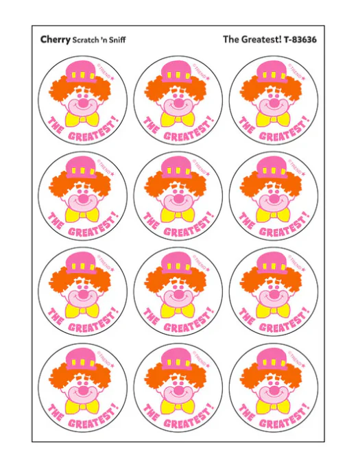 The Greatest Cherry scent Retro Stinky Stickers 24 ct - Image 2