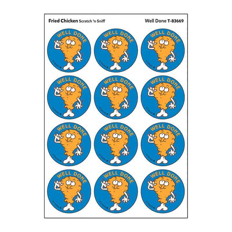 Well Done Fried Chicken scent Retro Scratch n Sniff Stinky Stickers - Image 2