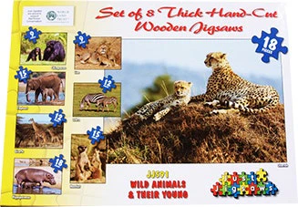 Wild Animals Set of 8 Wooden Puzzles - Image 2
