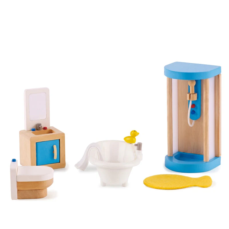 Wooden Dollhouse Furniture Family Bathroom by Hape - Image 3