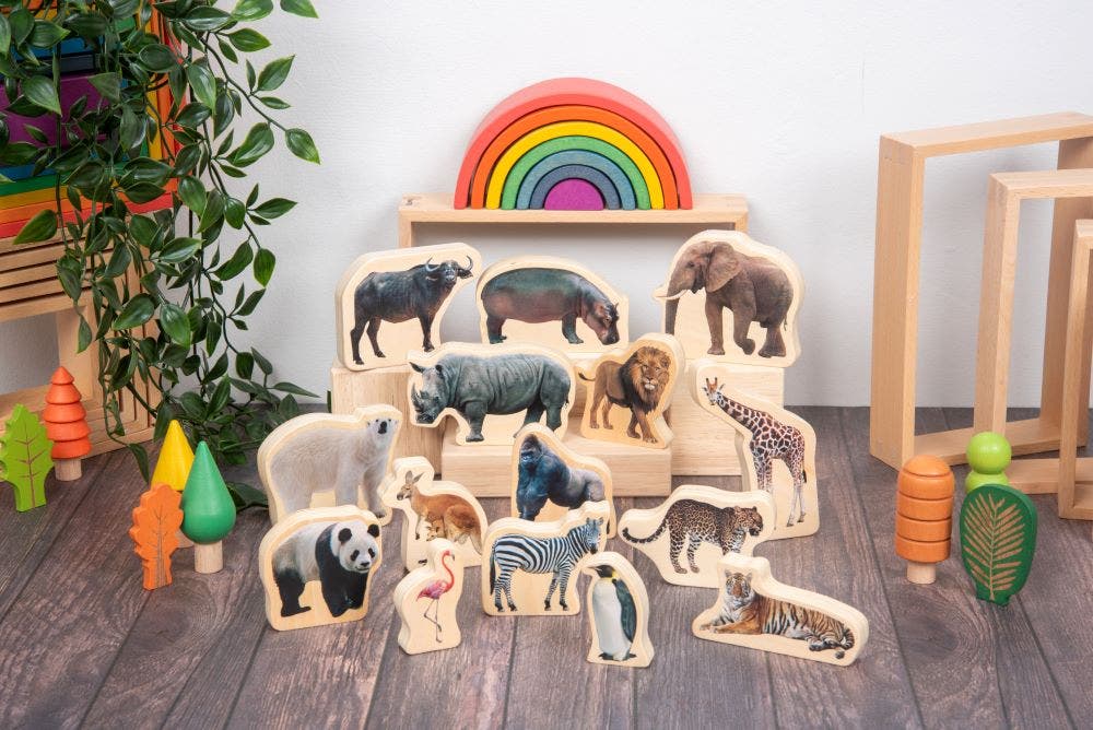 Wooden Wild Animal Blocks - Image 3