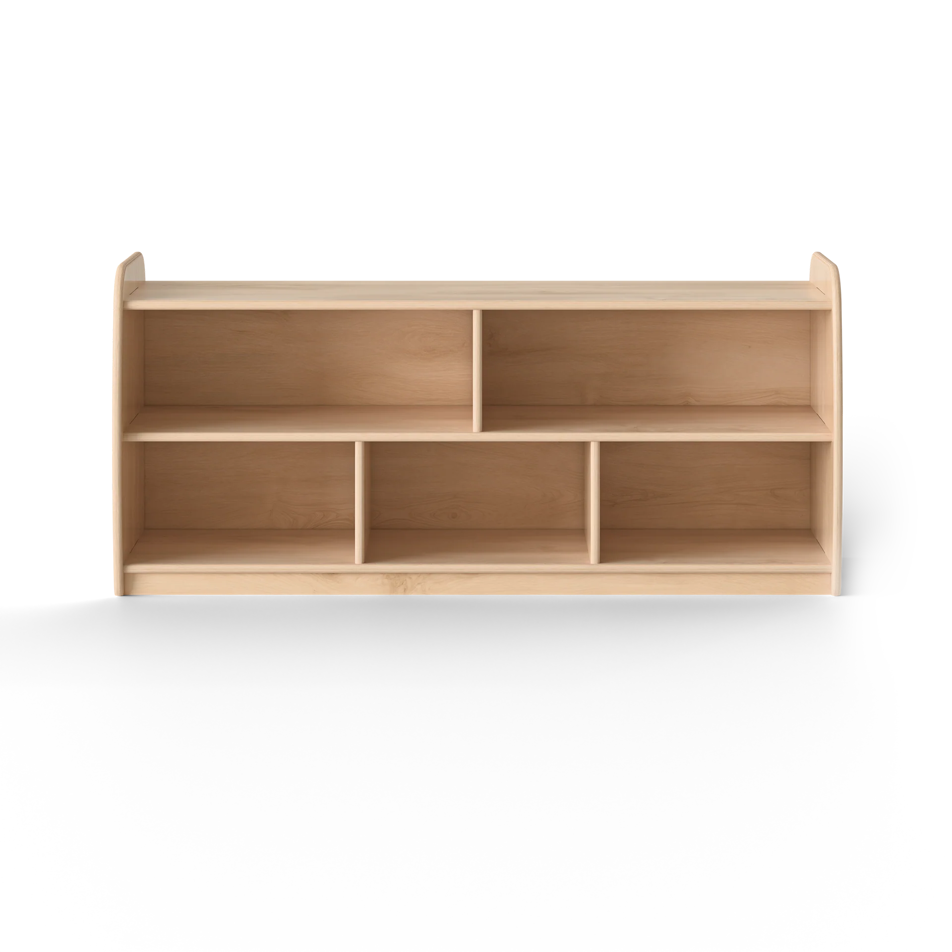 Woodlyn Backed Infant One Shelf Long Horizontal with Vertical Dividers 46inL x 19inH - Image 2