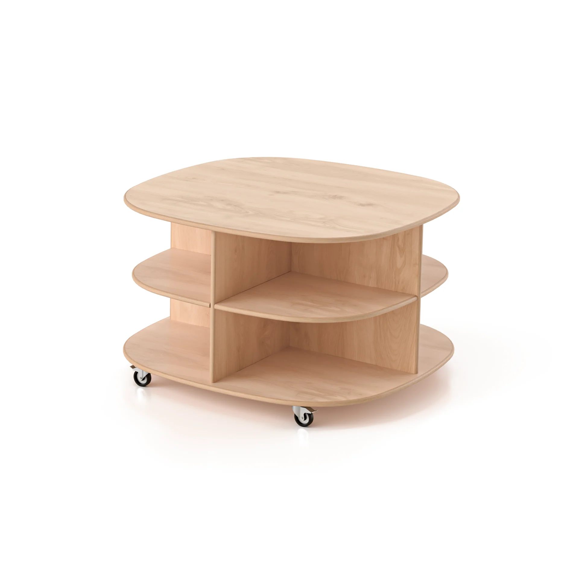 Woodlyn Round Mobile Storage Unit with Casters 35inL x 35inW x 21.25inH