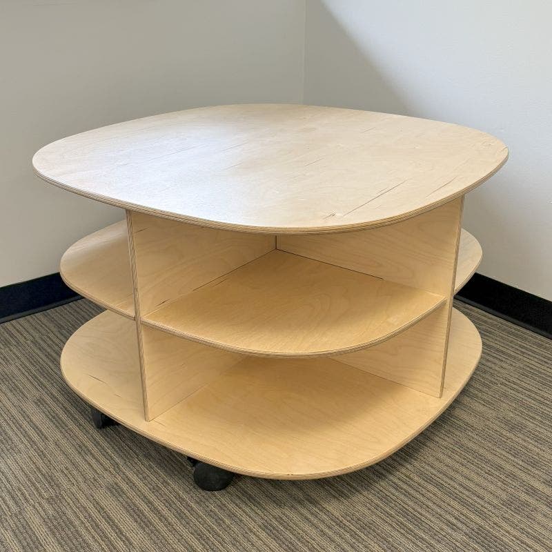 Woodlyn Round Mobile Storage Unit with Casters 35inL x 35inW x 21.25inH - Image 5