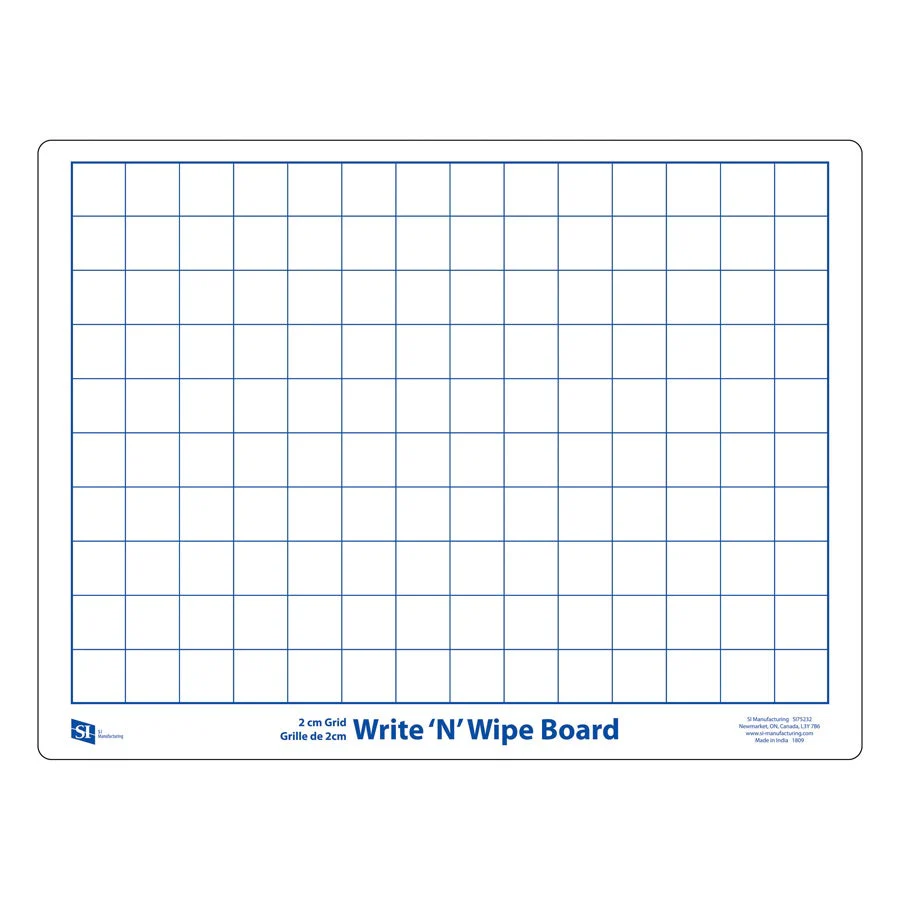 Write N Wipe Boards: 2 Cm Grid Boards Set Of 10