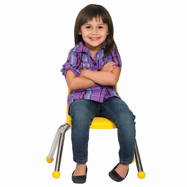 Yellow 10 inch Stackable School Chair Ball Glides - Image 4